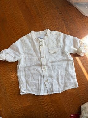 Tartine et Chocolat White Button-Front Kids Shirt
